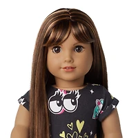 Truly Me™ 18-inch Doll #122 with straight dark-brown hair