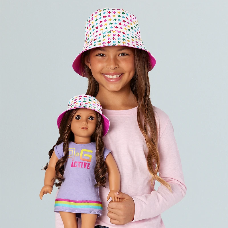 AG™ Star Bucket Hat Set for Girls & Dolls