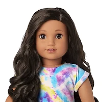 Truly Me™ 18-inch Doll #108 with curly black-brown hair