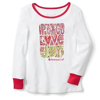 Peace, Love & Joy PJ Top for Girls