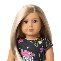 Truly Me™ 18-inch Doll #100 with layered straight blonde hair