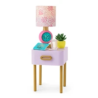 All Set for Sleepovers Canopy Bed & Nightstand for 18-inch Dolls