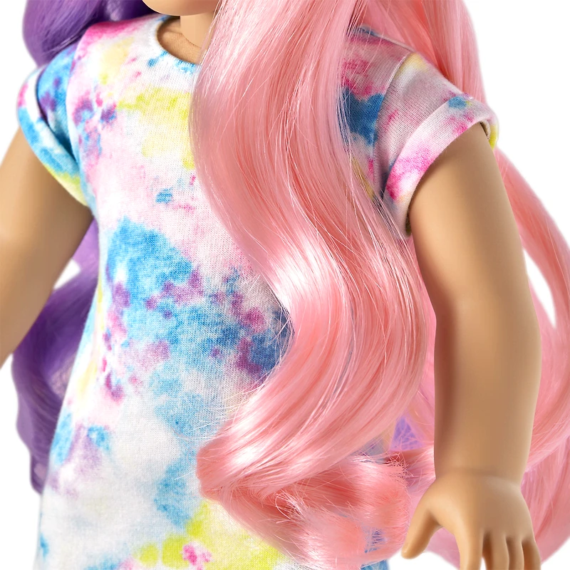 Truly Me™ 18-inch Doll #116 with wavy purple-and-pink hair