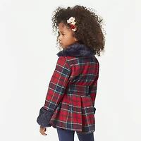 American Girl® x Janie and Jack Fur-Trim Plaid Coat for Girls