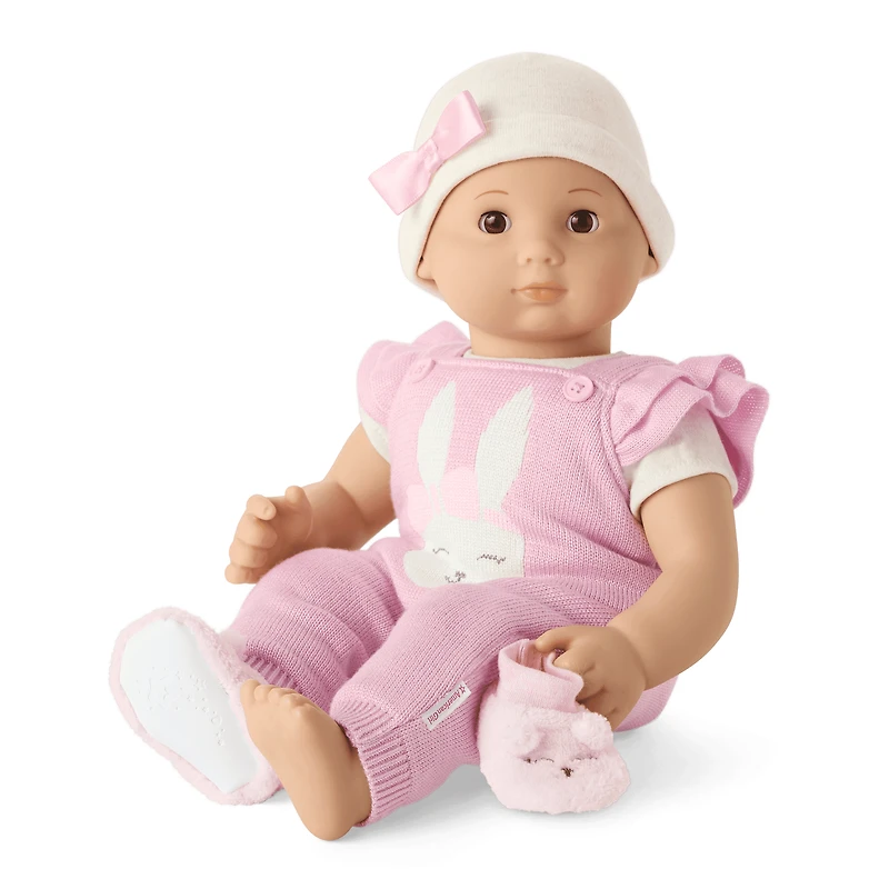 Pink Bow Beanie & Booties for Bitty Baby® Dolls