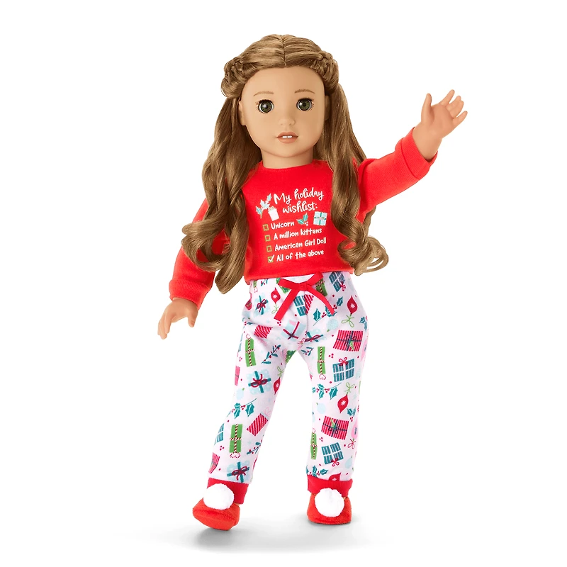 Holiday Wish List PJs for 18-inch Dolls