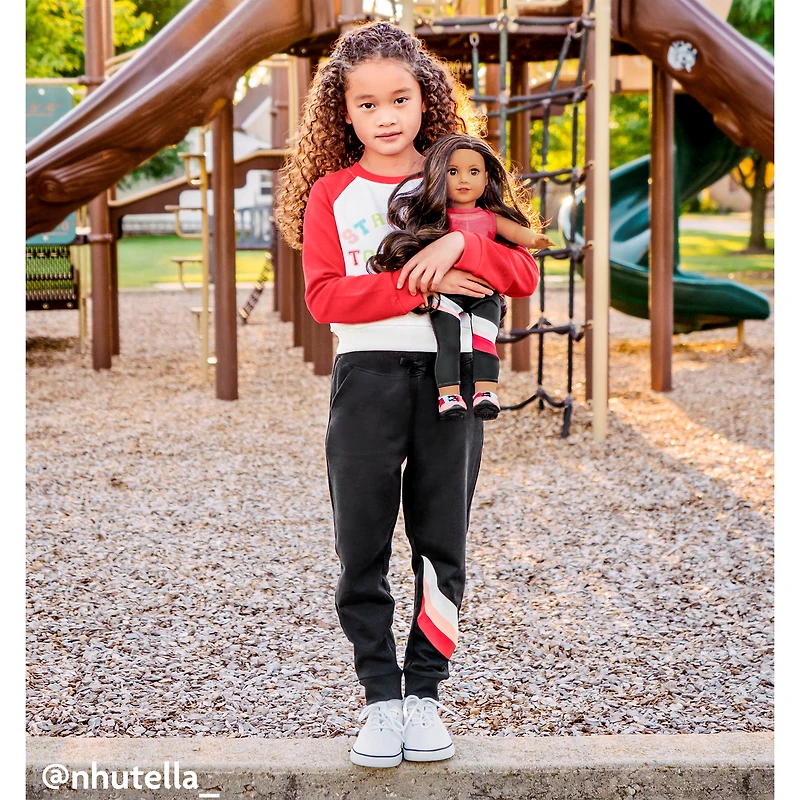 American Girl® x Janie and Jack: Maritza’s™ Black Striped Joggers for Girls