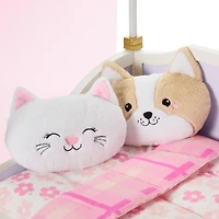 All Set for Sleepovers Canopy Bed & Nightstand for 18-inch Dolls