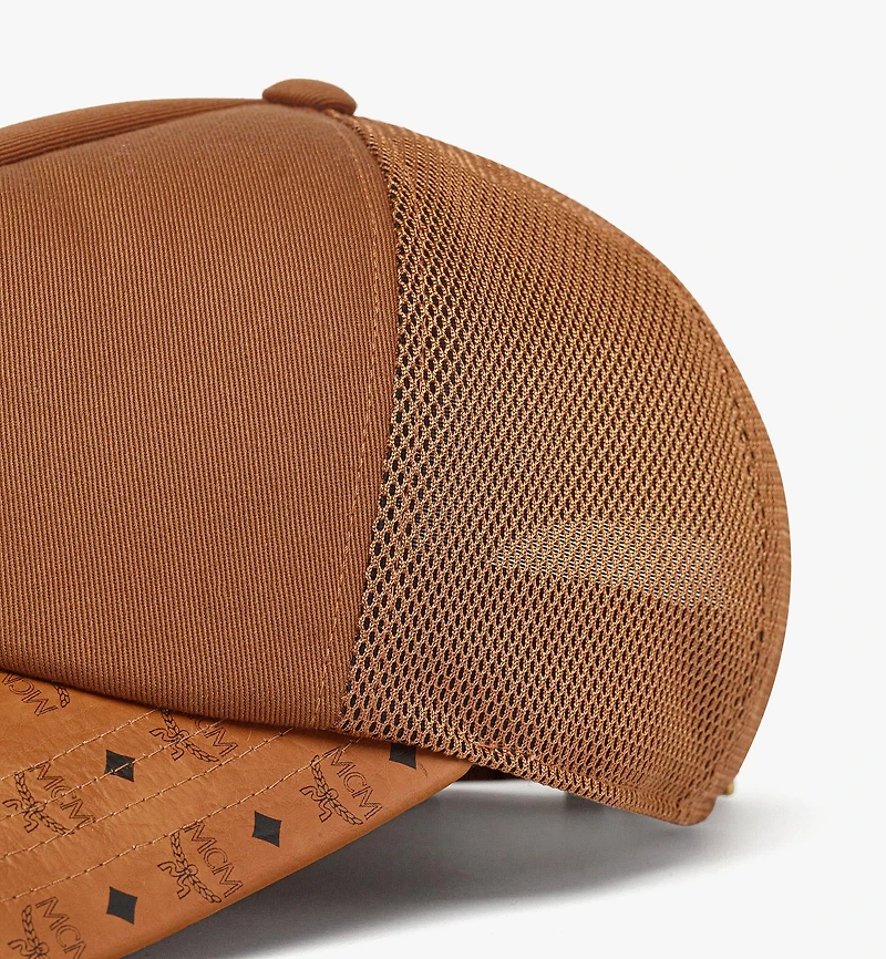 Diamond Cap in Cotton and Monogram Print Leather