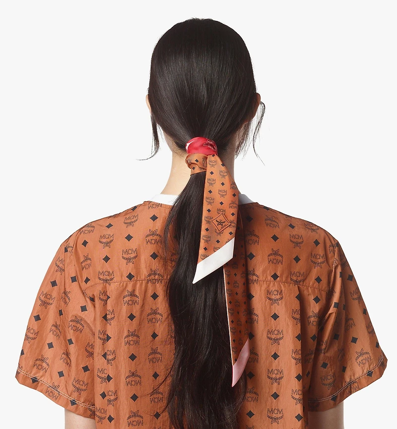Reversible Monogram Print Petite Scarf in Organic Silk