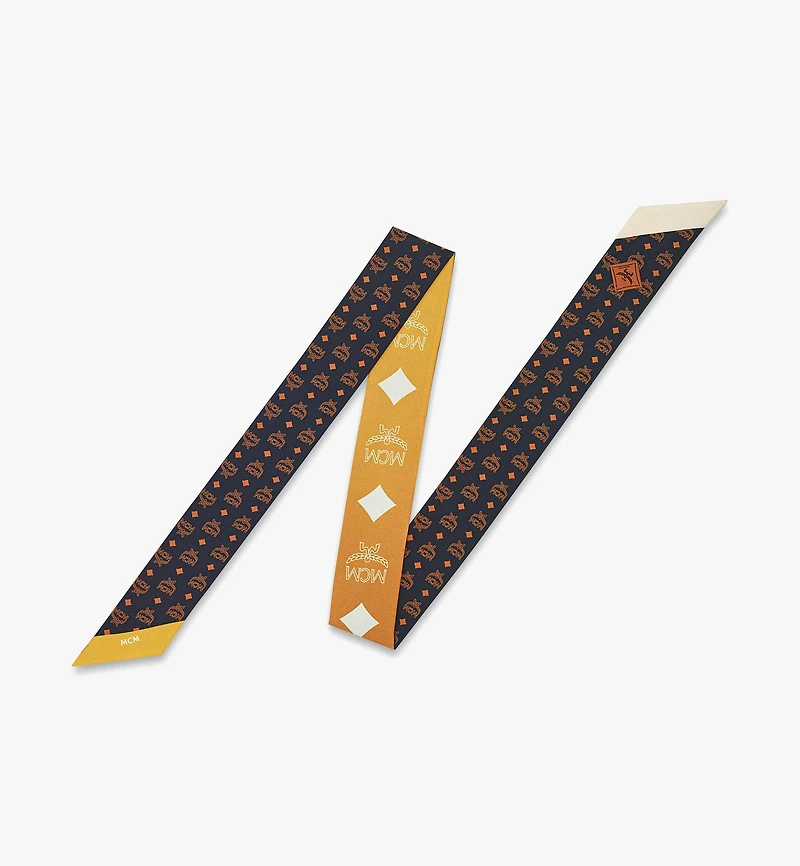 Reversible Monogram Print Petite Scarf in Organic Silk