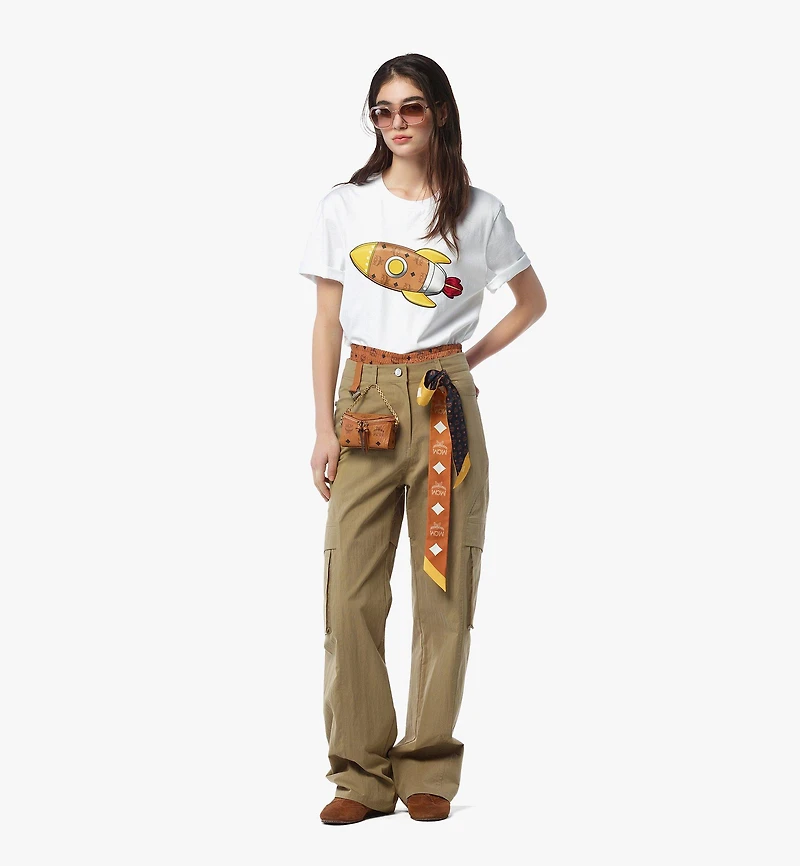 Reversible Monogram Print Petite Scarf in Organic Silk