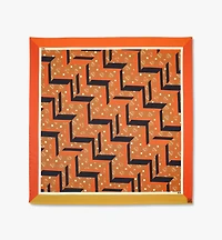 Mega Herringbone Print Scarf in Organic Silk