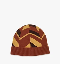 Mega Herringbone Beanie in Wool-Cashmere Jacquard