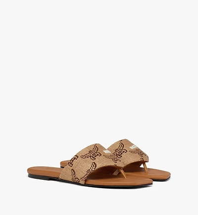 Flat Sandals Lauretos Raffia Jacquard