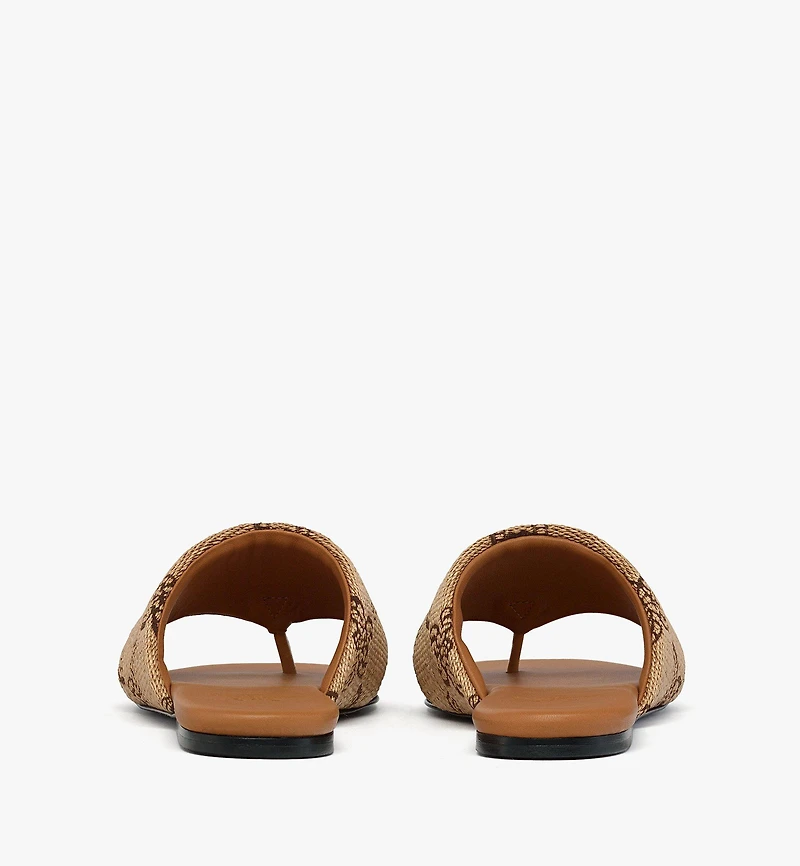 Flat Sandals Lauretos Raffia Jacquard