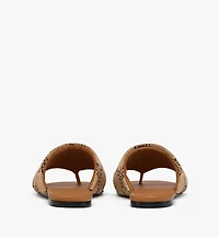 Flat Sandals Lauretos Raffia Jacquard
