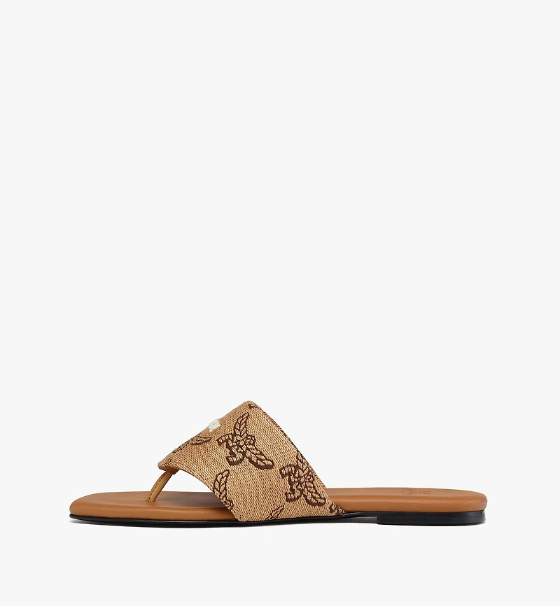 Flat Sandals Lauretos Raffia Jacquard