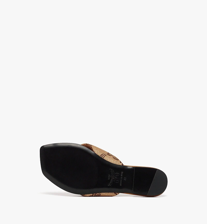 Flat Sandals Lauretos Raffia Jacquard