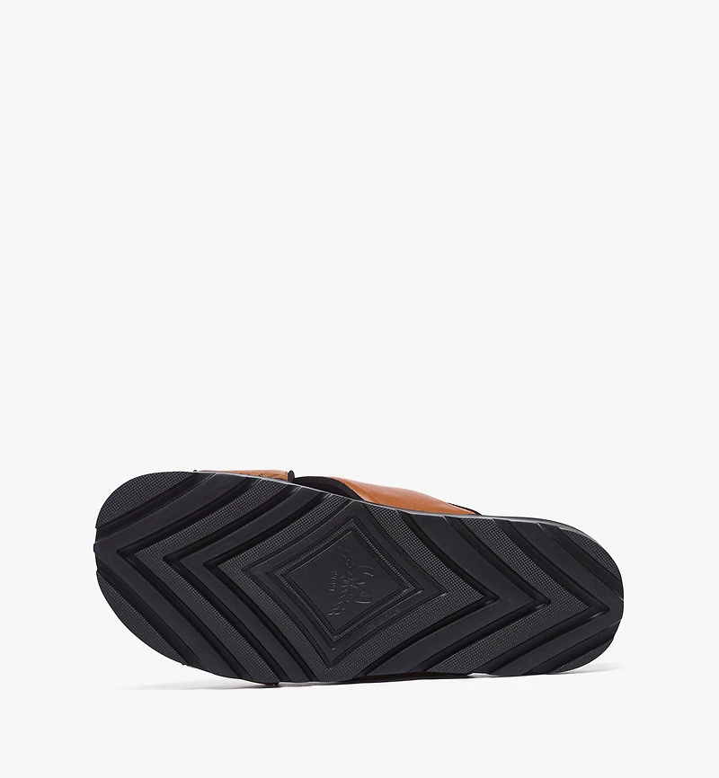 Cross Sandal in VIsetos Leather Mix