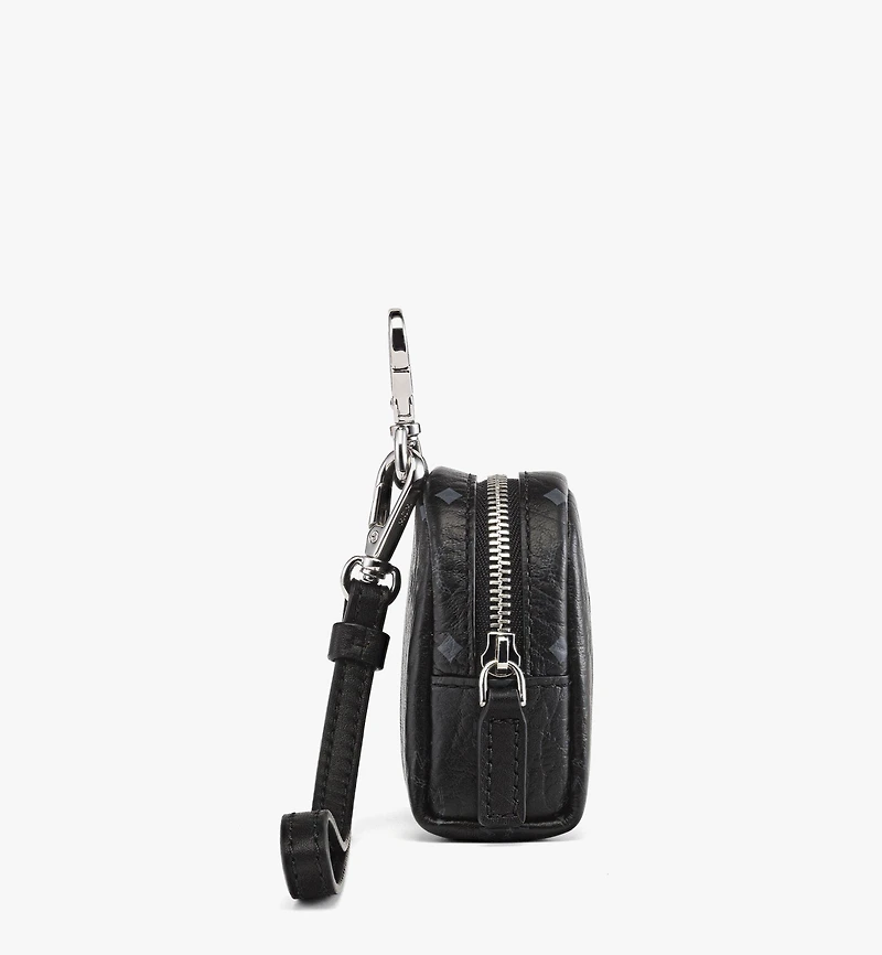 Wristlet Pet Litter Bag Holder in Monogram Print Leather