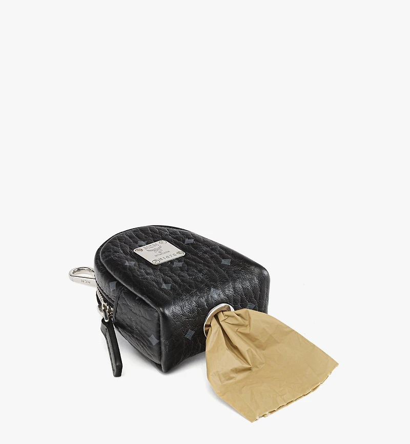 Wristlet Pet Litter Bag Holder in Monogram Print Leather