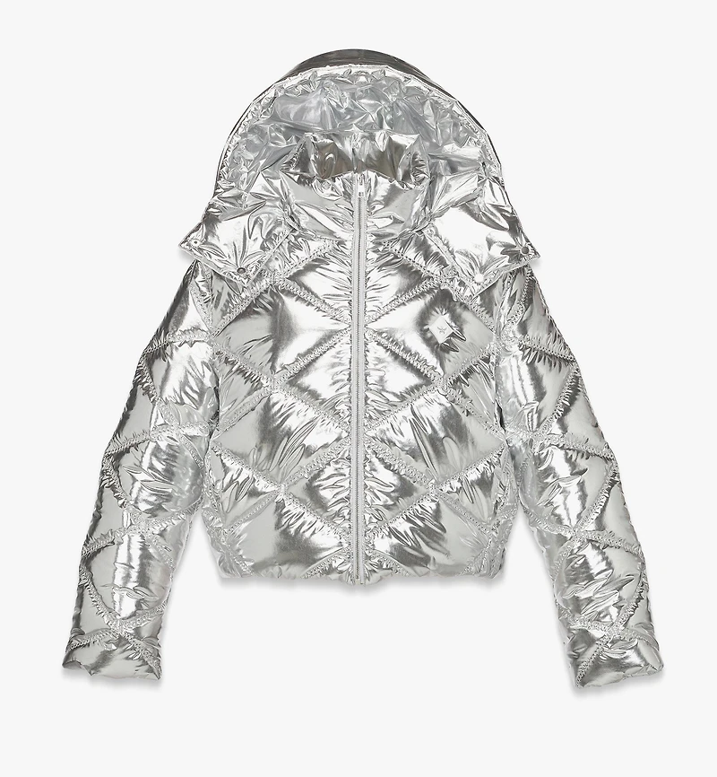 Après-Ski Quilted Puffer Jacket Metallic Polyester