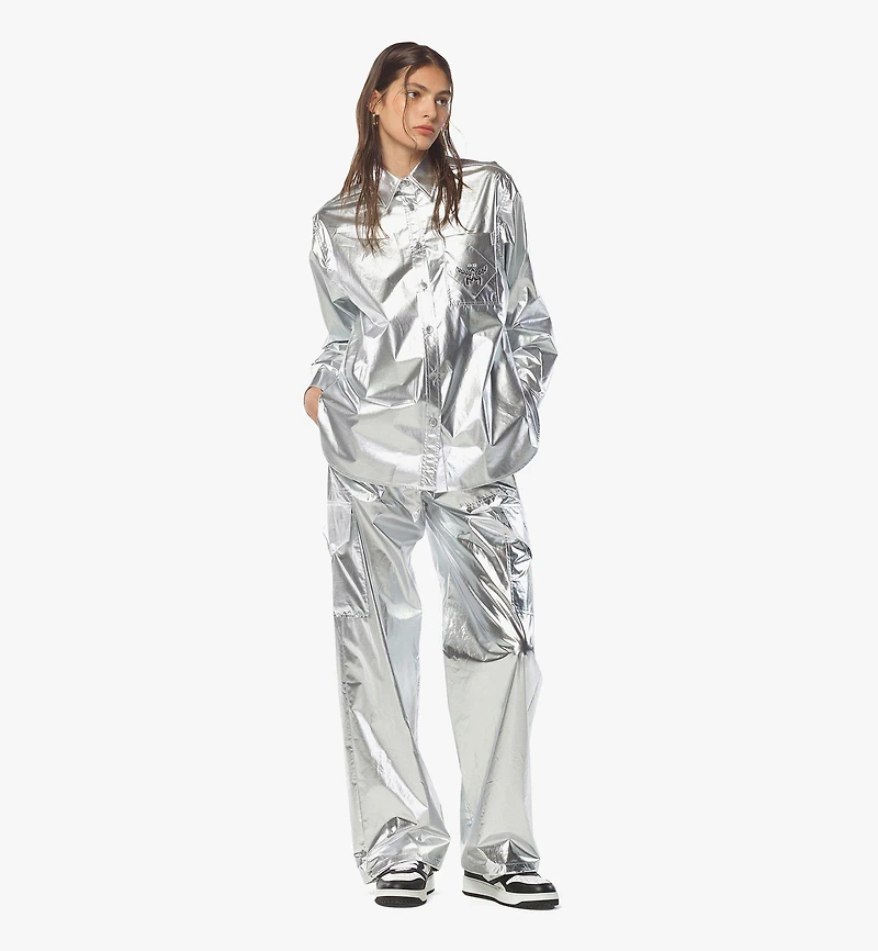 Oversized Shirt Metallic Polyester