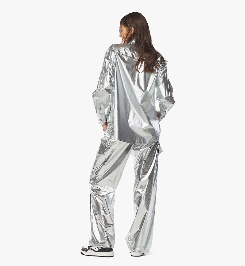 Oversized Shirt Metallic Polyester