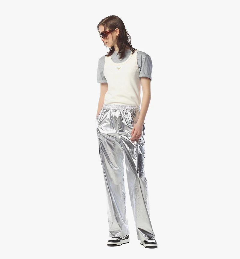 Cargo Pants in Metallic Polyester