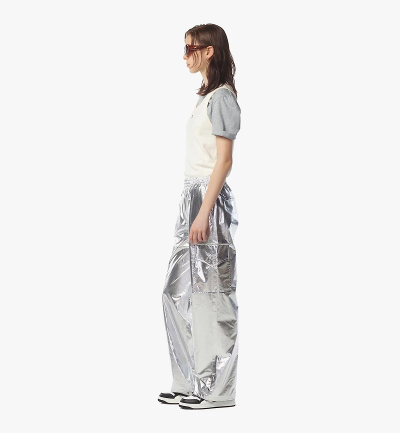 Cargo Pants in Metallic Polyester