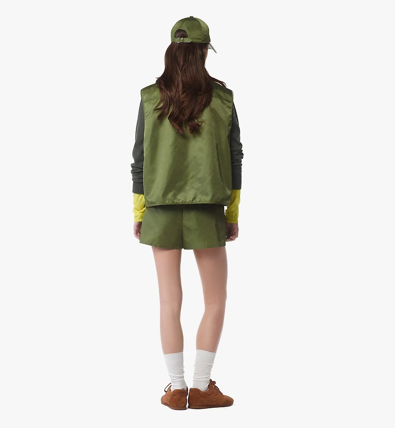 Skirt-Layered Shorts ECONYL® and Monogram Print Leather
