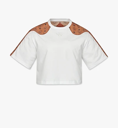 Laurel Cropped T-Shirt in Organic Cotton and Monogram ECONYL®