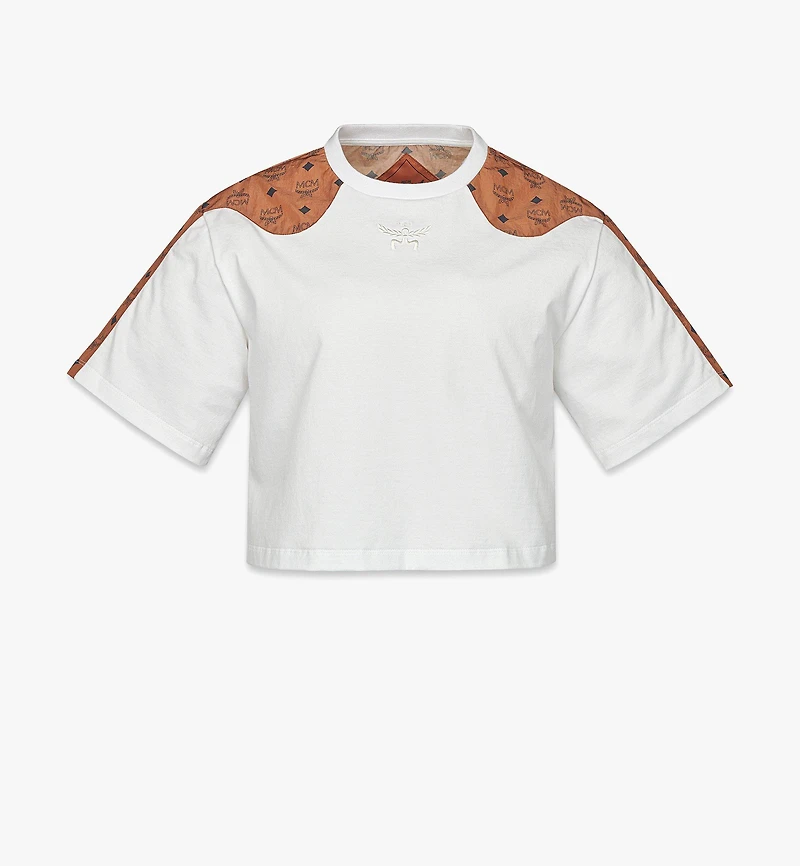 Laurel Cropped T-Shirt in Organic Cotton and Monogram ECONYL®