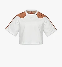Laurel Cropped T-Shirt in Organic Cotton and Monogram ECONYL®