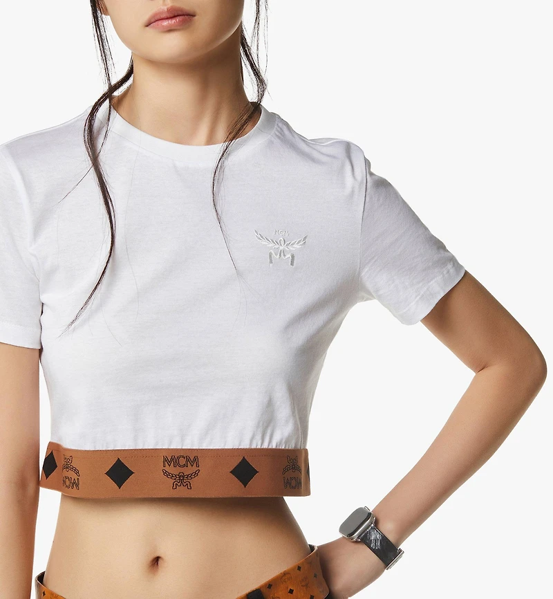 Monogram Cropped T-Shirt Organic Cotton