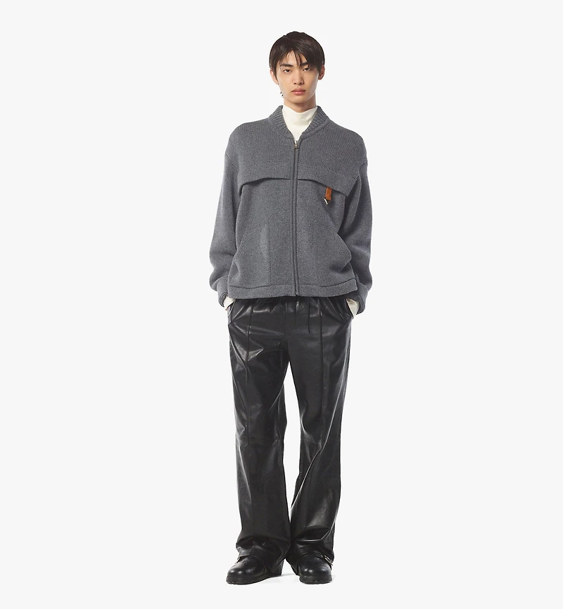Zip Cardigan in Wool and Recycled Cashmere