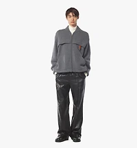 Zip Cardigan in Wool and Recycled Cashmere