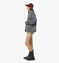 Zip Cardigan in Wool and Recycled Cashmere