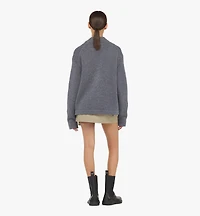 Zip Cardigan in Wool and Recycled Cashmere