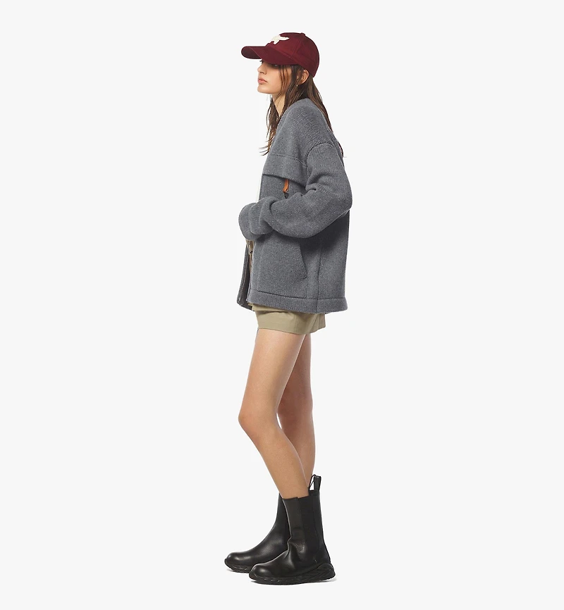Zip Cardigan Wool and Recycled Cashmere