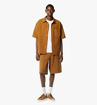 Shirt Cotton and Monogram Print Leather