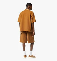 Shirt Cotton and Monogram Print Leather