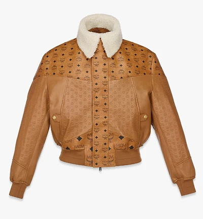 Shearling Bomber Jacket Visetos Leather Mix