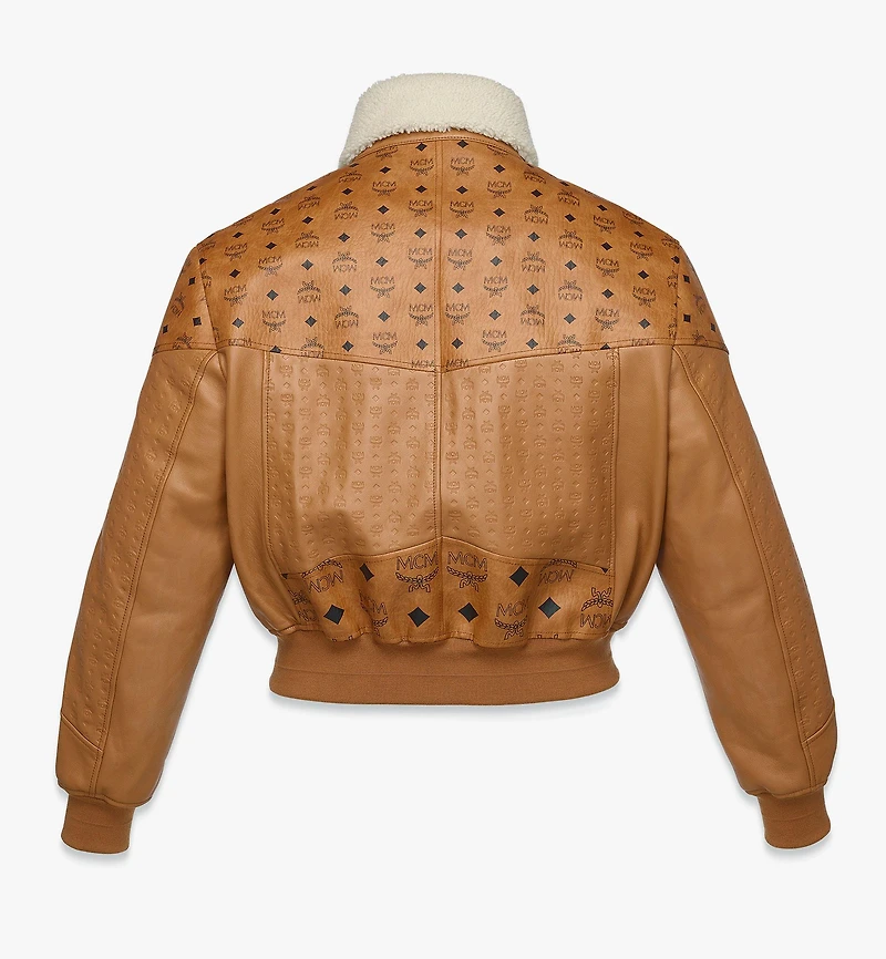 Shearling Bomber Jacket Visetos Leather Mix