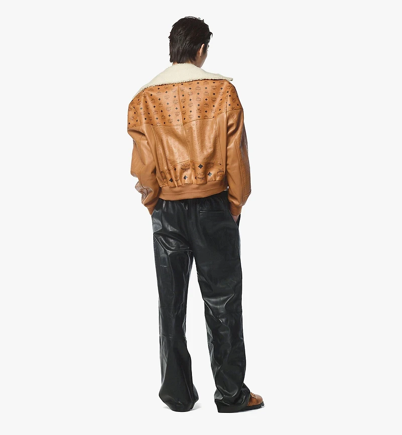 Shearling Bomber Jacket Visetos Leather Mix