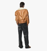 Shearling Bomber Jacket Visetos Leather Mix