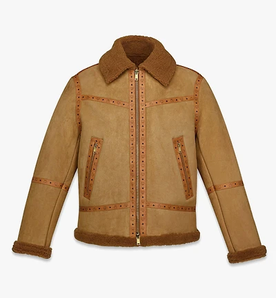 Jacket Suede Shearling and Monogram Print Leather