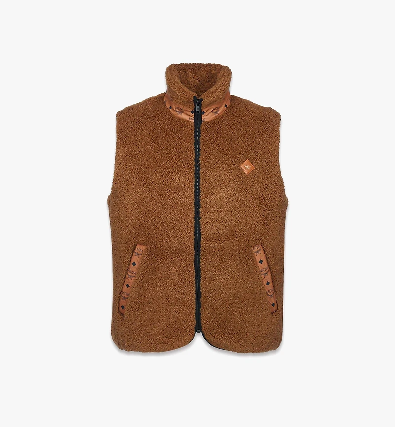 Fleece Jacket w/ Detachable Sleeves Faux Fur