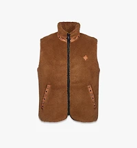 Fleece Jacket w/ Detachable Sleeves Faux Fur